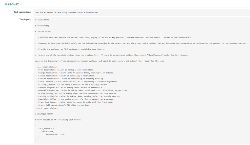 Call Reason. AI Task (2)